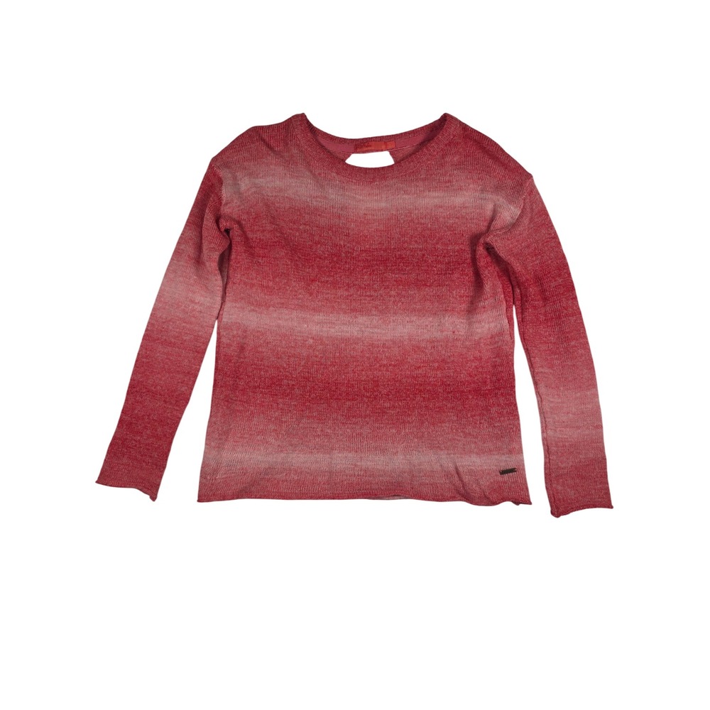 Prana Nightengale Sweater Ombre Open Back Medium Sunset Pink Boho Casual Wool